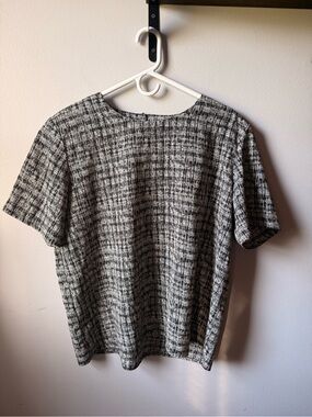 Notations Black & White Abstract Print Blouse – Size XL  work top dressy office